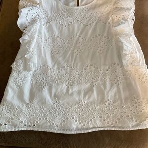 ADIVA White Eyelet Top Size L
